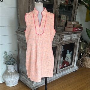 STS SAIL TO SABLE MELON JACQUARD SHIFT DRESS XL NEW
